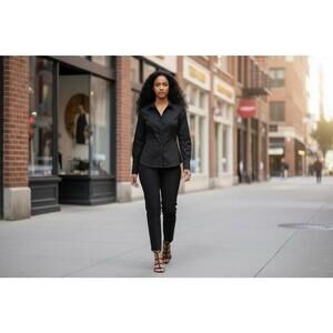 Calvin Klein Black Long Sleeve Button-Up Shirt